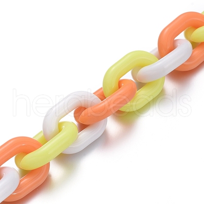 Handmade Opaque Acrylic Cable Chains AJEW-JB00550-01-1