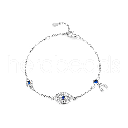 S925 Sterling Silver Evil Eye Link Bracelet AK1290-20-1