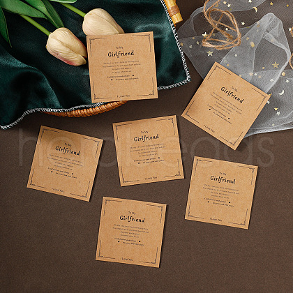 Square Kraft Paper Bracelet Display Card PW-WG71901-02-1