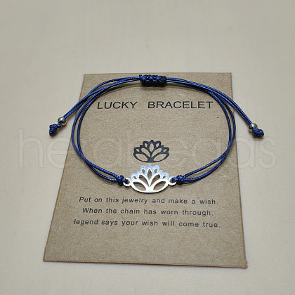 201 Stainless Steel Lotus Link Bracelets WGDDDBE-07-1