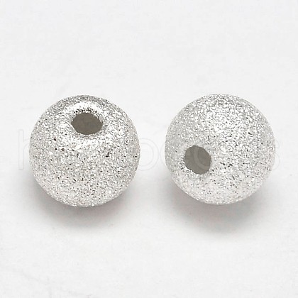 Round 925 Sterling Silver Textured Beads STER-F012-23B-1