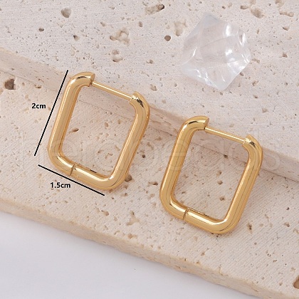 Elegant French Retro Minimalist Stainless Steel Oval Hoop Earrings UN1737-1