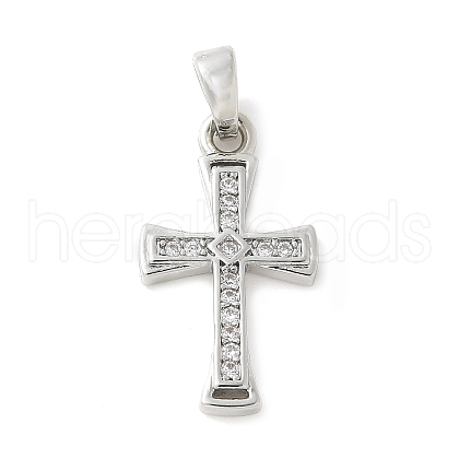 Brass Micro Pave Cubic Zirconia Pendants KK-U056-24P-1