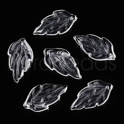 Transparent Glass Petal Beads GLAA-N001-18-1