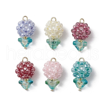 Glass Seed Beaded Pendants PALLOY-MZ00593-1