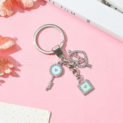 Alloy Enamel & Rhinestone Keychain KEYC-YW00074-04-1