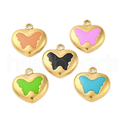 304 Stainless Steel Enamel Pendants STAS-B085-05G-1