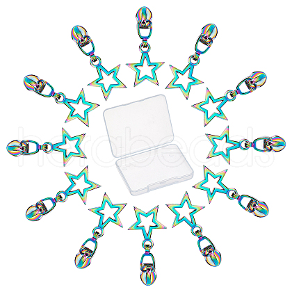 Gorgecraft 12Pcs Star Zinc Alloy Replacement Zipper Sliders FIND-GF0001-54-1