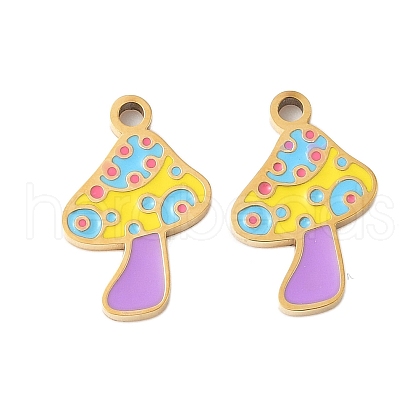 304 Stainless Steel Enamel Pendants STAS-R168-22G-03-1
