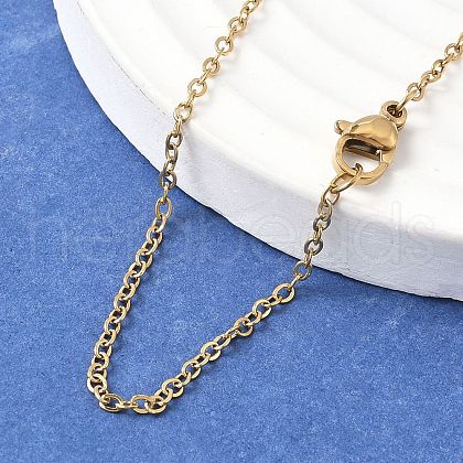 304 Stainless Steel Cable Chain Necklace Making STAS-P045-09G-1