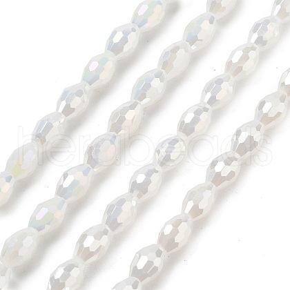 Electroplate Glass Beads Strands EGLA-A037-J6x8mm-B01-1