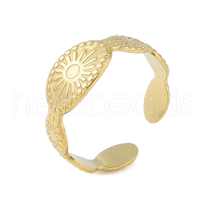 304 Stainless Steel Open Cuff Rings for Women RJEW-C084-03C-G-1