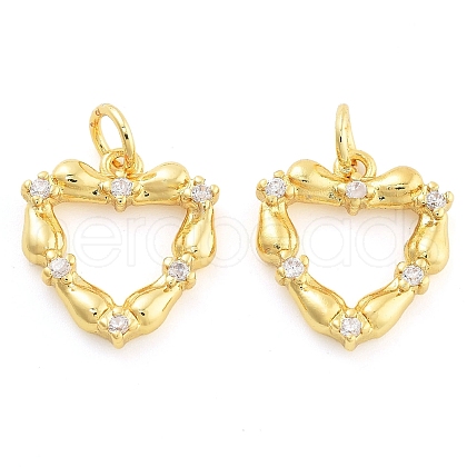 Rack Plating Brass & Cubic Zirconia Pendants KK-S371-05G-1