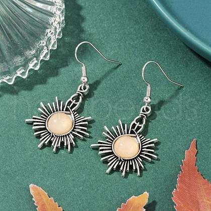 Alloy Resin Dangle Earrings EJEW-JE06370-01-1