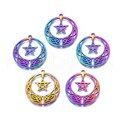 Ion Plating(IP) 201 Stainless Steel Pendants STAS-N098-044M-1