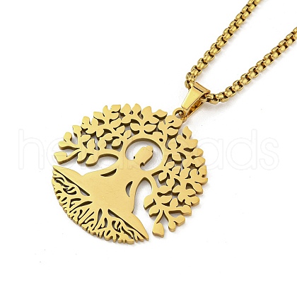 201 Stainless Steel Pendant Necklaces for Man NJEW-Q336-04D-G-1