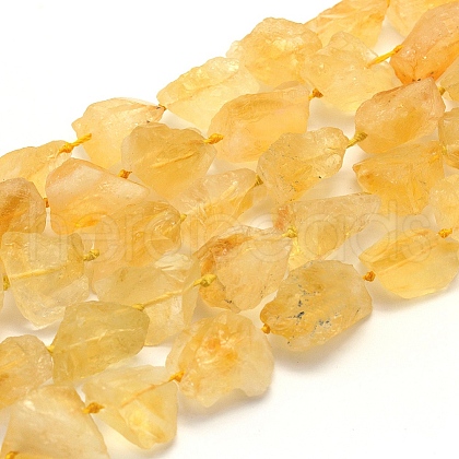 Rough Raw Natural Citrine Beads Strands G-K202-17B-1