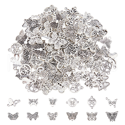 DICOSMETIC 120Pcs 12 Styles Tibetan Style Alloy Connector Charms FIND-DC0005-47-1