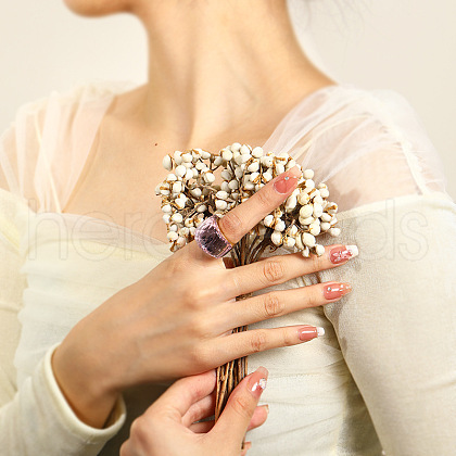 Fashionable 304 Stainless Steel & Glass Finger Rings for Women FS-WG90577-13-1