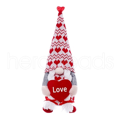 Valentine's Day Cloth Gnome Dolls Figurines Display Decorations PW-WG98226-02-1