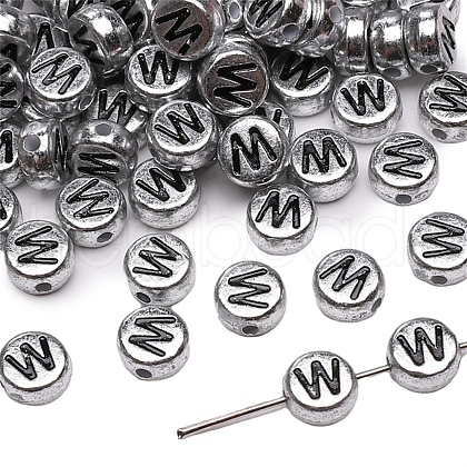 50Pcs Silver Plating Acrylic Beads PW-WG2E8AD-04-1