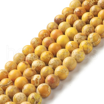 Natural Imperial Jasper Beads Strands G-I122-8mm-23-1