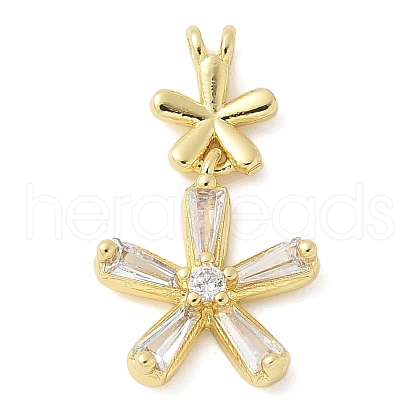 Brass Micro Pave Cubic Zirconia Pendants KK-K298-43G-1