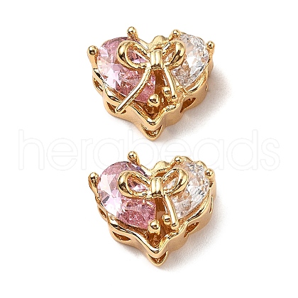 Brass Micro Pave Cubic Zirconia Beads KK-A259-20G-03-1