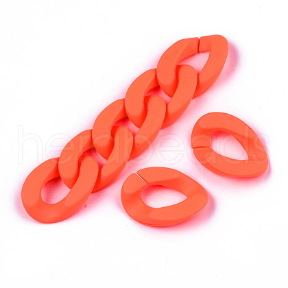 Opaque Spray Painted Acrylic Linking Rings OACR-R249-03C-1