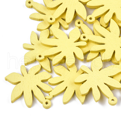 Painted Poplar Wood Pendants WOOD-S045-066F-1