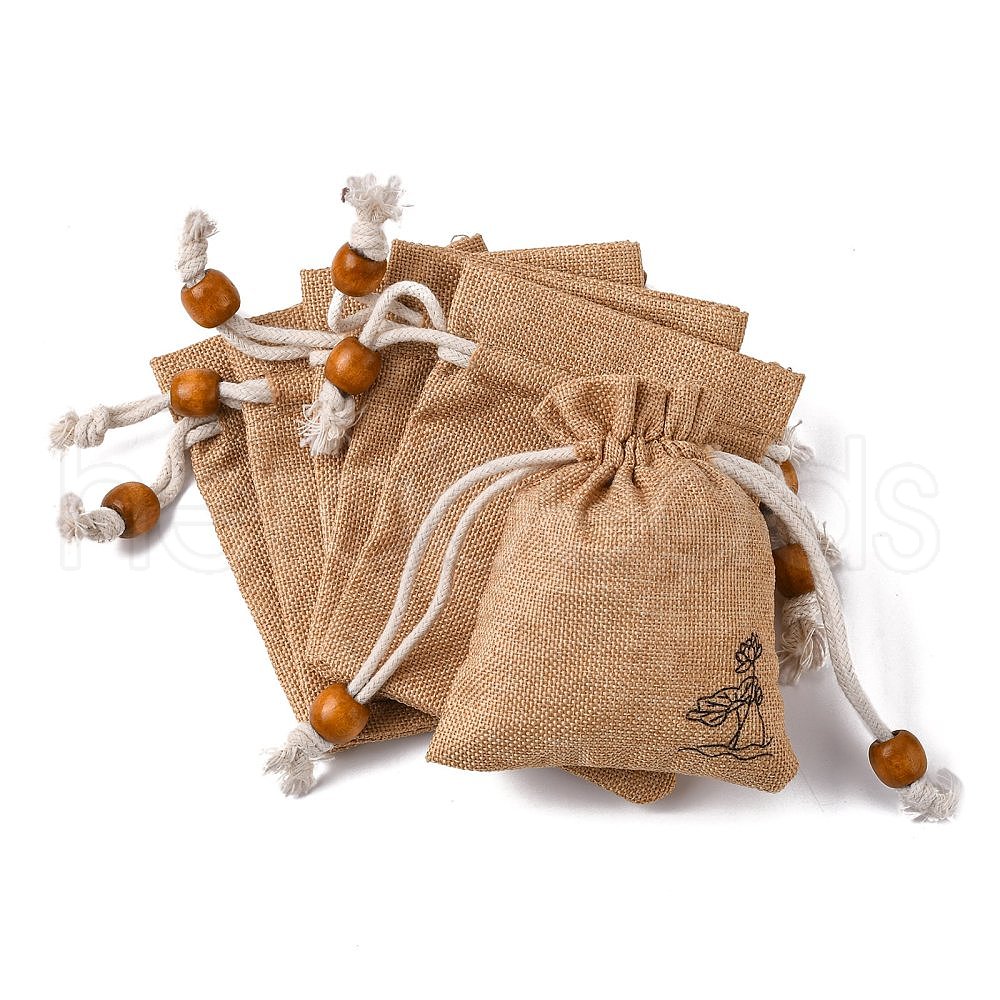 Wholesale 50 pcs Burlap Packing Pouches for Handcrafted Bracelets Necklaces