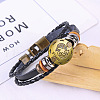 Imitation Leather Cord Triple Layer Multi-strand Bracelets WG0B1A2-02-1