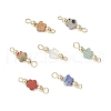 7Pcs 7 Styles Natural Picture Jaspe & Blue Spot Jasper & Dalmatian Jasper & Unakite & Green Strawberry Quartz & Red Jasper & Opalite Flower Connector Charms PALLOY-JF03787-1