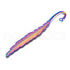 10Pcs 10 Style Rainbow Color Alloy Bookmark Findings with Hole PALLOY-N163-201-NR-4