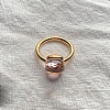 Square 304 Stainless Steel with Glass Finger Rings FS-WG8AAFA-37-1