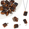 Beebeecraft 20Pcs Natural Tiger Eye Pendants G-BBC0001-50C-1