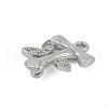 Brass Crystal Rhinestone Letter Links Connector Charms KK-S395-06P-T-2