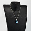 Teardrop AB Color Plated Electroplate Glass Pendant Necklaces NJEW-JN01492-1