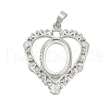 Heart Brass Pendant Cabochon Settings KK-S521-12P-1