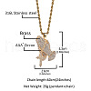 Praying Hand with Cross 316L Surgical Stainless Steel & Brass & Clear Cubic Zirconia Pendant Necklaces FS-WG75093-03-5