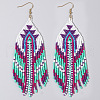 Bohemian Handmade Glass Seed Beads Hexagon Dangle Earrings ZA8204-2-1