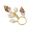 Ocean Style Natural Shell with Synthetic Turquoise Keychains KEYC-JKC01231-04-4