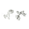 Cute Little Animal Theme 304 Stainless Steel Stud Earrings EJEW-B041-02A-P-2