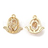 Brass and Clear Cubic Zirconia Pendants ZIRC-Q202-07G-1