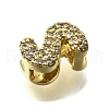 Brass Micro Pave Cubic Zirconia Letter Multi-Strand Links KK-D295-32G-19-2