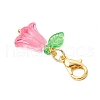 Tulip Glass & Acrylic Pendant Decorations HJEW-JM03407-5