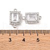 Brass Pave Clear Cubic Zirconia Connector Charms KK-S389-39P-3