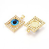 Brass Micro Pave Clear Cubic Zirconia Pendants for Women KK-T070-91A-03-2