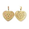 Brass Micro Pave Cubic Zirconia Pendant X-ZIRC-C021-17G-2