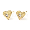 Rack Plating Brass Heart Stud Earrings EJEW-M235-01G-1